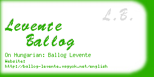 levente ballog business card